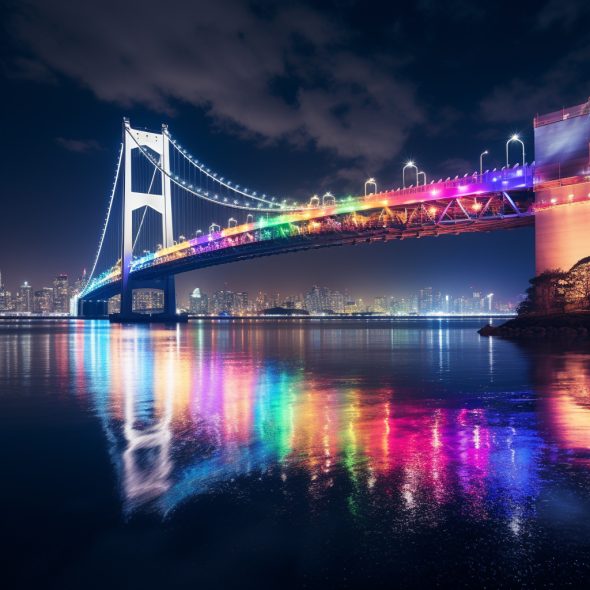 Odaiba Rainbow Bridge Tokyo Japan